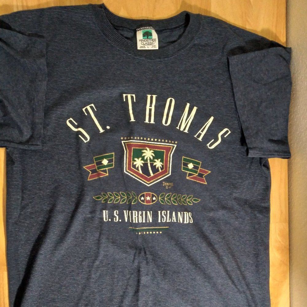 Vintage St. Thomas US Virgin Islands Striped T-Shirt